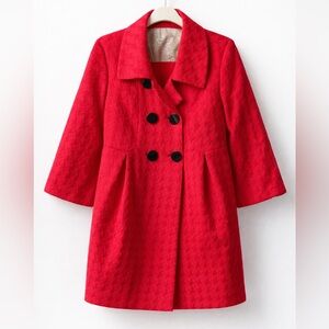 Mac & Jac Textured Red Jacket | Women’s Size Large | Statement Coat